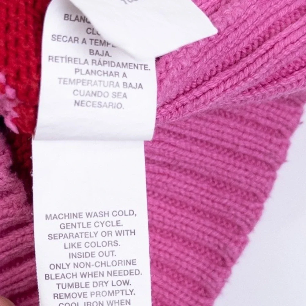 Vintage The Children's Place Sweater Y2K Pink Rainbow Stripe Knit Baby 12 Months